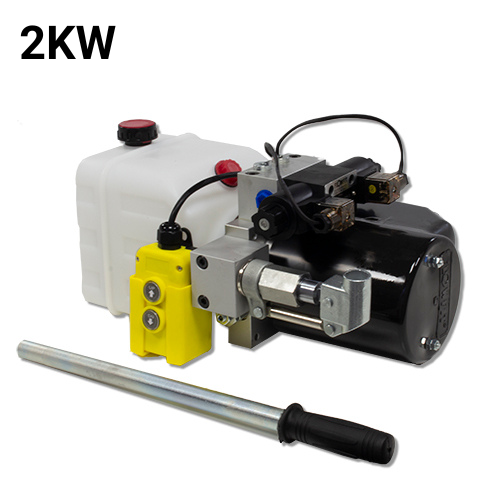 Flowfit 24V DC Double Acting Hydraulic Power pack 2KW with 4.5L Tank & Back Up Hand Pump