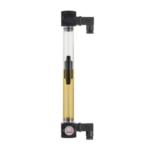 Hydraulic vertical level indicator with double electrical contact 3/8" BSP, L=500 GLVE1G