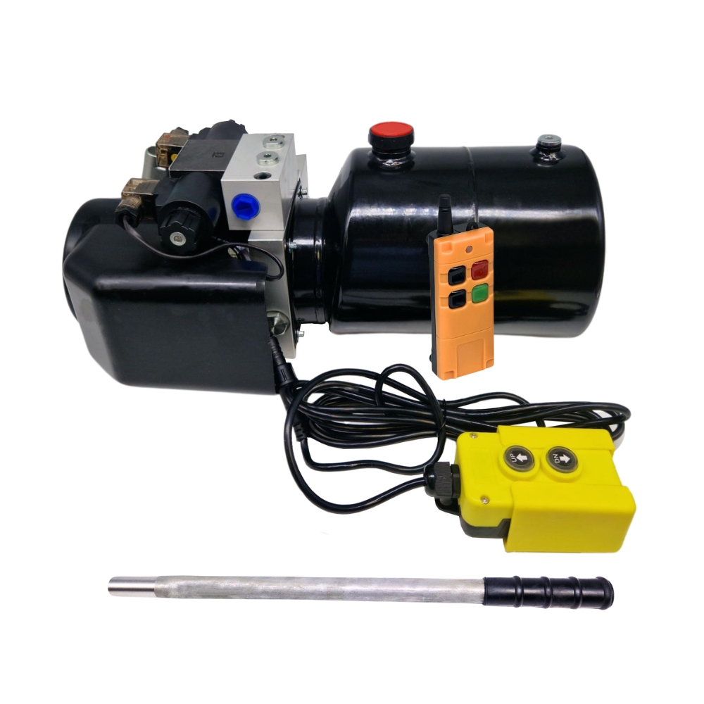 Flowfit 48V DC Double Acting Hydraulic Power Pack 1.6KW with 4L Steel Tank, Back Up Hand Pump & Wireless Remote