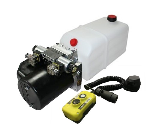 Flowfit 24V DC Double Acting Hydraulic Power Pack 8L Tank Pendent