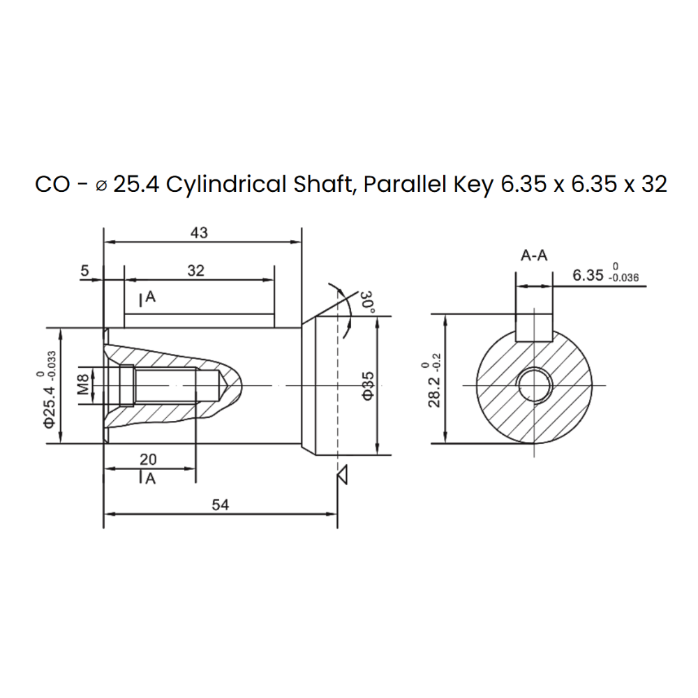 Flowfit Hydraulic Motor 51,2 cc/rev 1" inch Parallel Keyed Shaft, 2 Hole Mount, High Pressure Seal