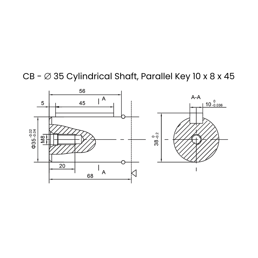 200CC, 6 Bolt Mount, 35mm Parallel Keyed Shaft, Low Speed High Torque Hydraulic Motor