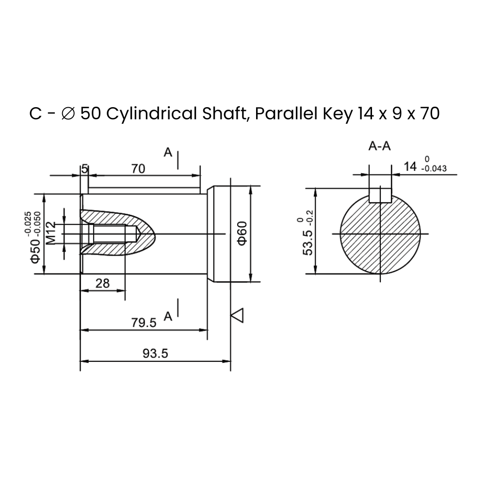 Flowfit Hydraulic Motor 314,9 cc/rev 4-hole, 50mm Parallel Keyed Shaft