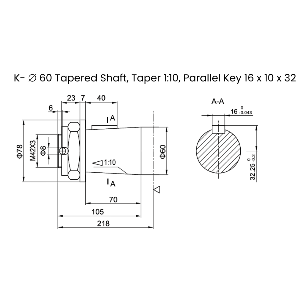 Hydraulic motor 399,7 cc/rev 4-hole, 60mm Tapered Shaft, 1:10 Wheel Mount