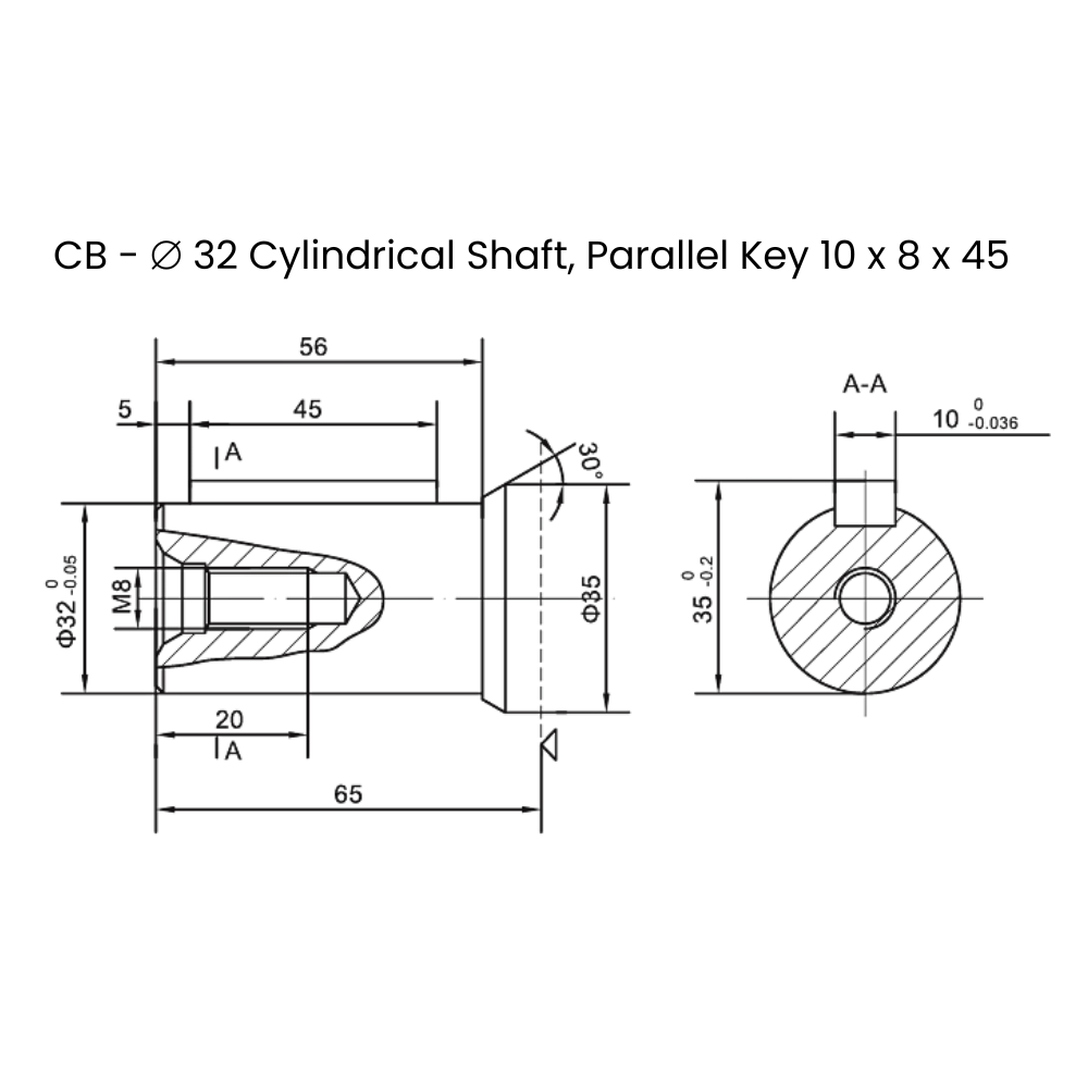 Flowfit Hydraulic Motor 100.5 cc/rev 32mm Parallel Keyed Shaft, 4 Hole Mount, High Pressure Seal