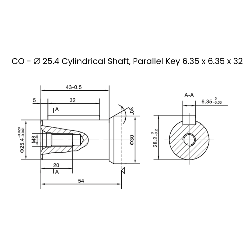 Flowfit Hydraulic Motor 51.7 cc/rev 1 inch Parallel Keyed Shaft, 2 Hole Mount, High Pressure Seal