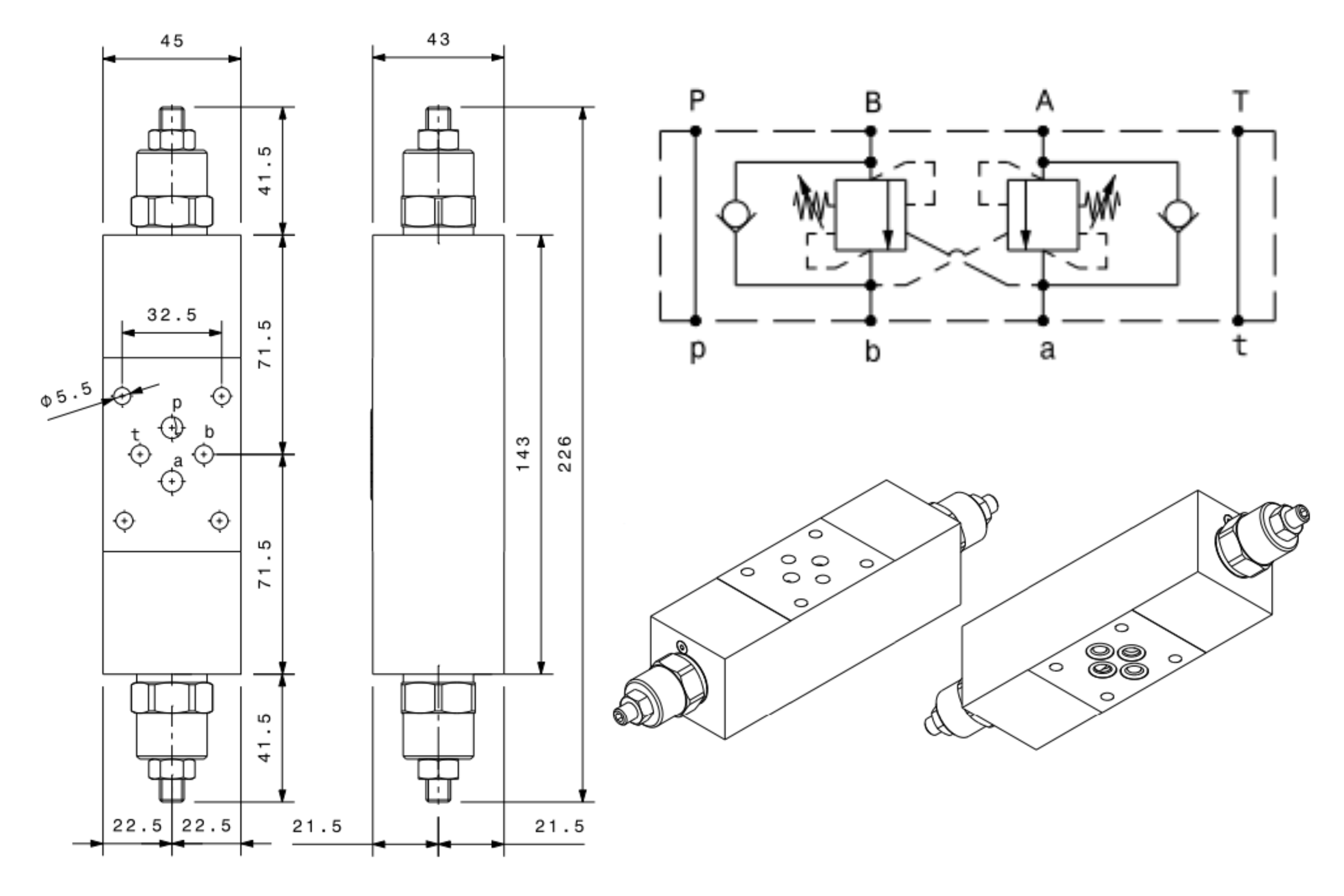 Vincke DOUBLE EFFECT OVERCENTRE VALVE, SANDWICH MOUNTING – NG6