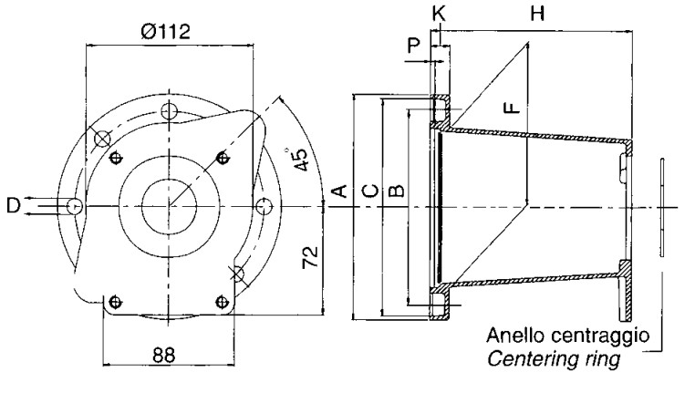 OMT LB170 Bell Housing & Drive Coupling, Group 1 Gear Pump, 18HP, 25mm Engine Shaft 7mm Key