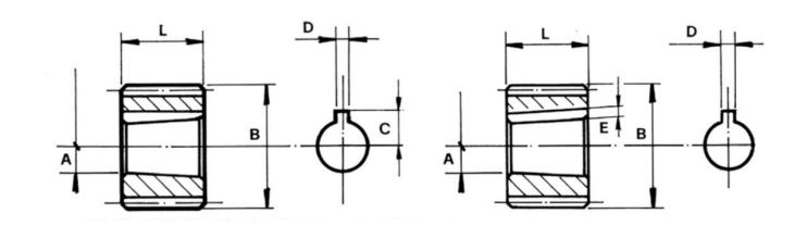 15 Teeth Splined Half Coupling 1:5 Taper Pump Connection For Group 2, 3mm Keyway