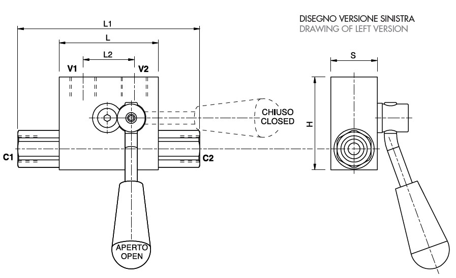 Hydraulic Double Pilot Operated Check Valve 3/8x12L With Manual Shut-Off, VBPDE 3/8 L C/RUB 2 CEXC