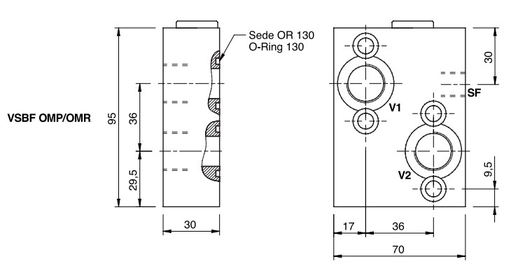 Hydraulic Brake Release Valve, OMP/OMR Danfoss Motors, VSBF 1/2 OMP/OMR