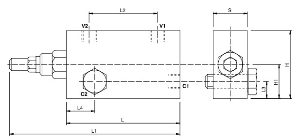 Hydraulic Single Overcentre Valve Fixing By Screw, VBCD 3/8 SE A FLV