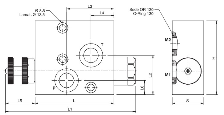 Hydraulic Flow Control Valve With Excess To Tank For OMP/OMR Danfoss Motor OMP/OMR, RFP3 1/2 OMP/OMR