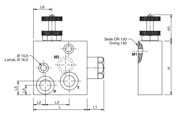 Hydraulic Flow Control Valve Excess To Tank For OMS Danfoss Motors, RFP3 1/2 OMS