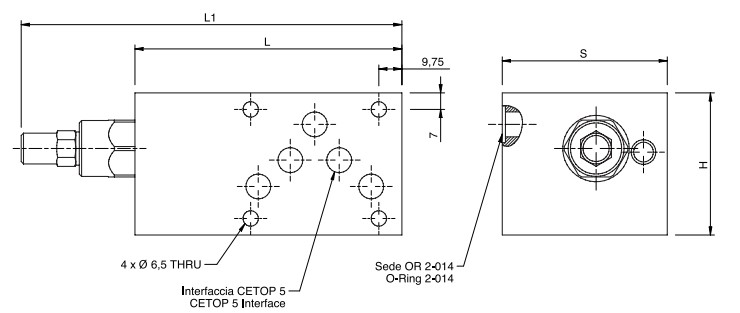 Hydraulic Single Overcentre Stackable Cetop 5 Valve, VBCD SE/A NG10 CETOP 5