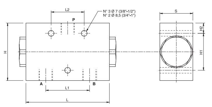 Hydraulic 2 Way Steel Divider, DFL 1-3 L/min