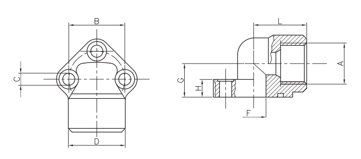 TOR-MEC Flange Elbow Coupling RG 26 3/8