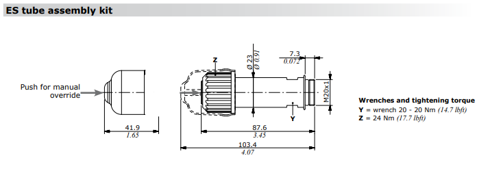 Walvoil DFE052, ES Tube Assembly Without Protect Bellow