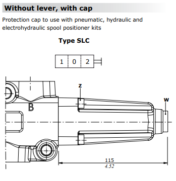 Walvoil DF20, Without Lever Pivot Box, With Cap, Type SLC