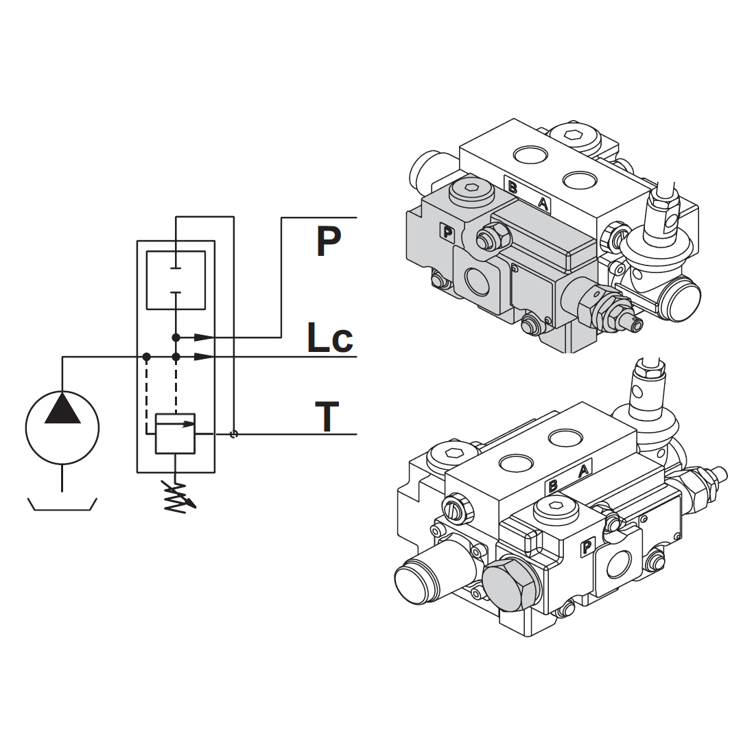 Q80 1/2" Top/Side Ported Inlet c/w Relief & Predrilled for Solenoid Unloader