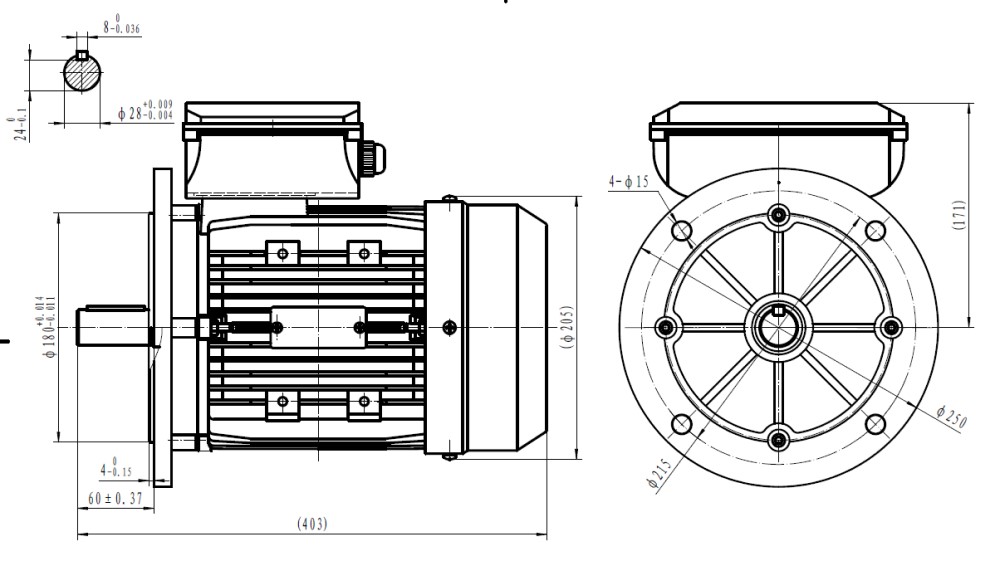 TEC Single Phase 110v Electric Motor, 2.2Kw 4 Pole 1500rpm With Flange ...