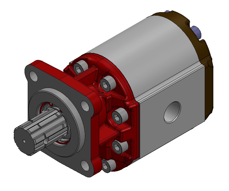 Galtech Hydraulic Gear Pump, Gp3, 19.3CC, Clockwise, 1" BSP Inlet, 3/4" BSP Outlet, ZFC 4Bolt 8T UNI8953 Spline