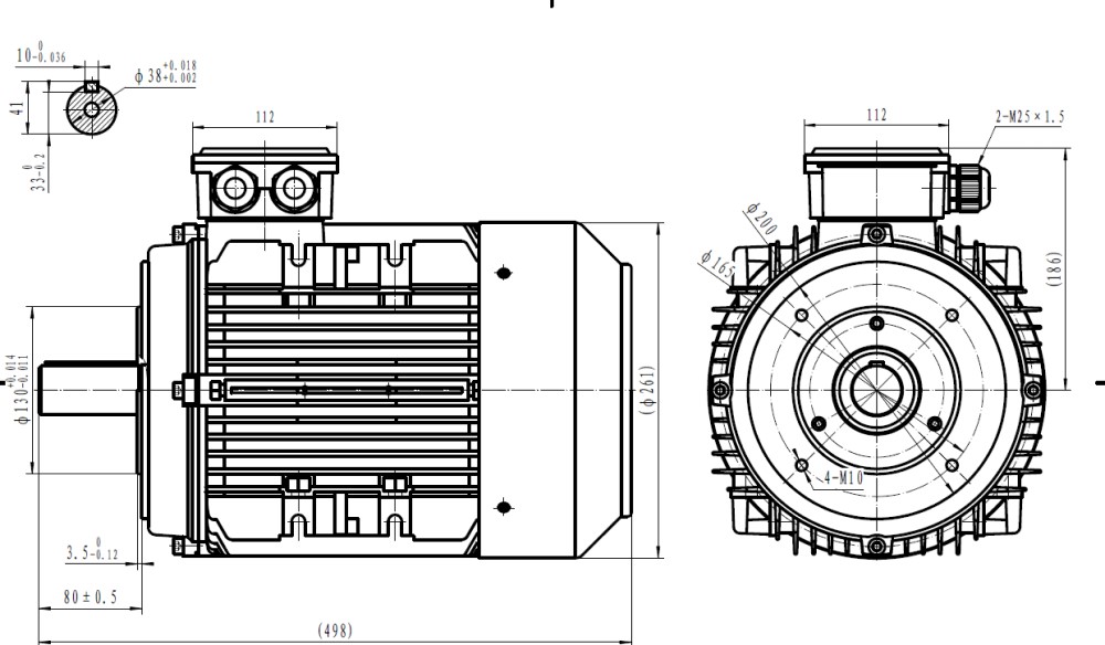 TEC Three Phase 400v Electric Motor, 9.2Kw 2 pole 3000rpm with face