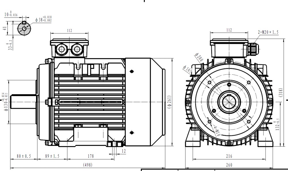 TEC Three Phase 400v Electric Motor 5 5Kw 4 Pole 1500rpm With Face And Foot Mount Electric