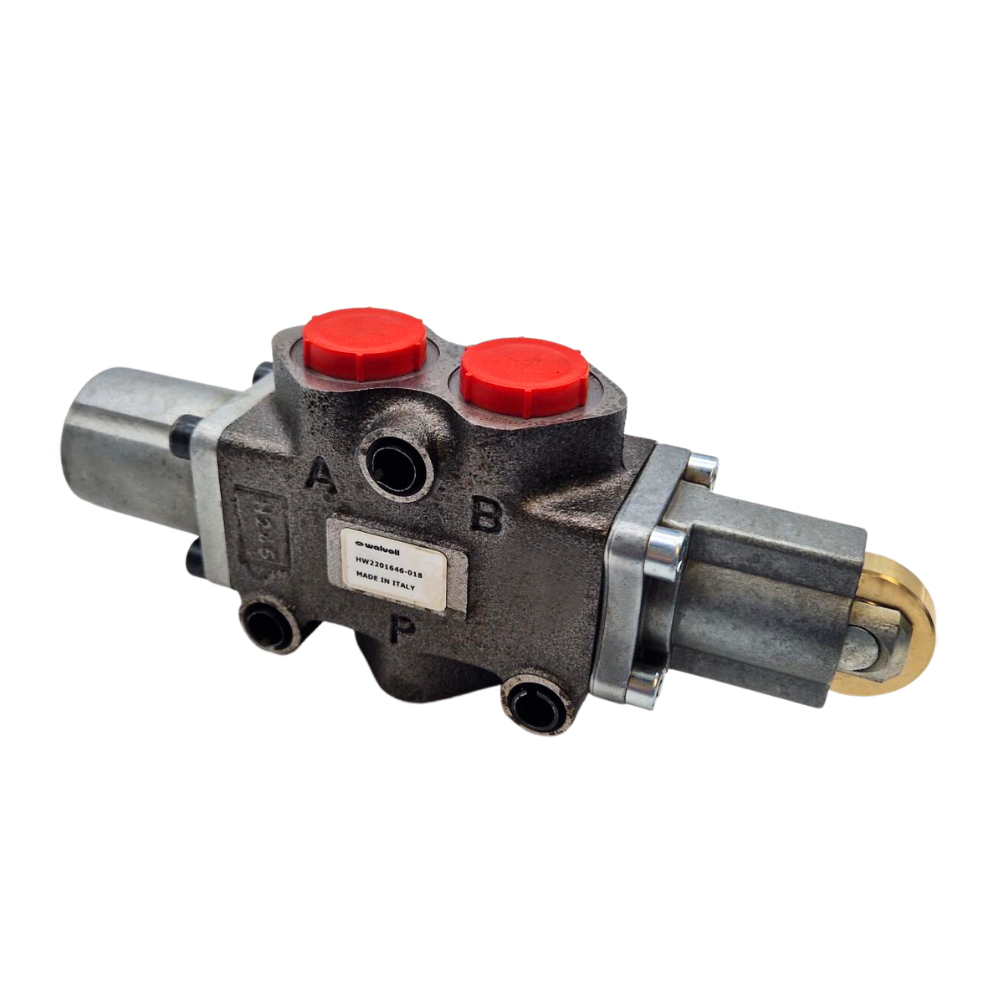 Walvoil, DF10/3AC17CB, 3 Way, 1/2", Open Centre, Spring Return, Cam Controlled, Manual Spool Diverter Valve