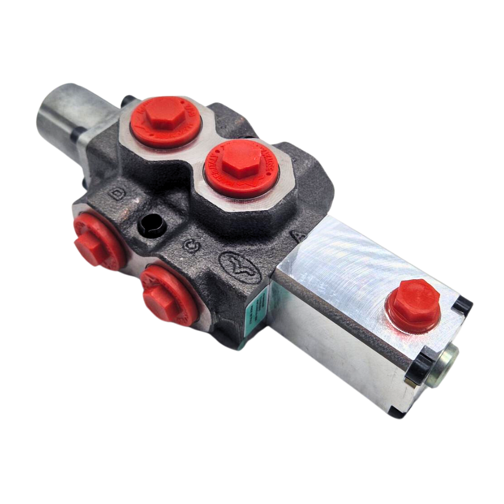 Walvoil, DF20/6A17MEIB2, 6 Ways, 3/4", Open, Heavier Spring Return, Low Pressure Pilot, Manual Spool Diverter Valve