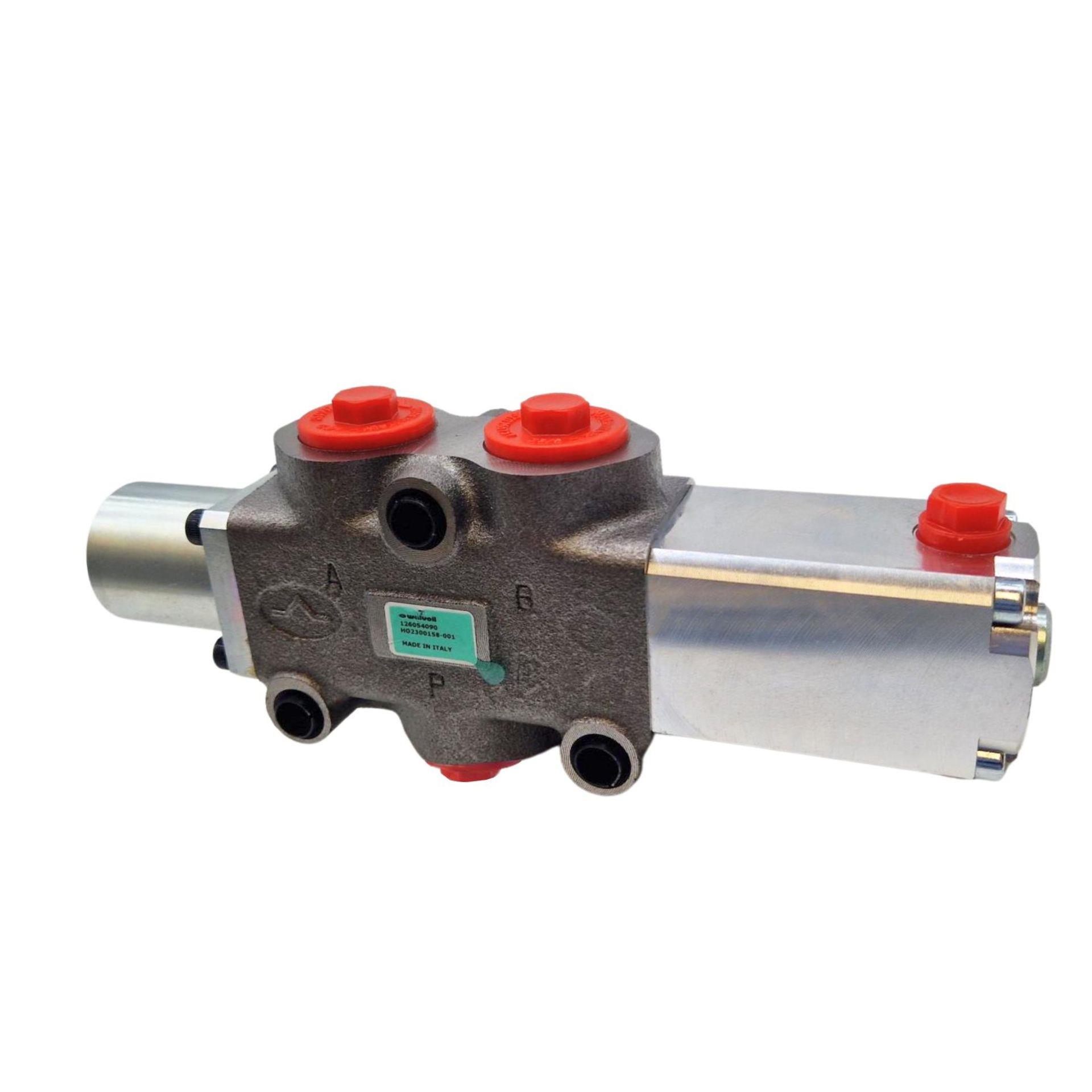 Walvoil, DF20/3A17MEIB2, 3 Ways, 3/4", Open, Heavier Spring Return, Low Pressure Pilot, Manual Spool Diverter Valve