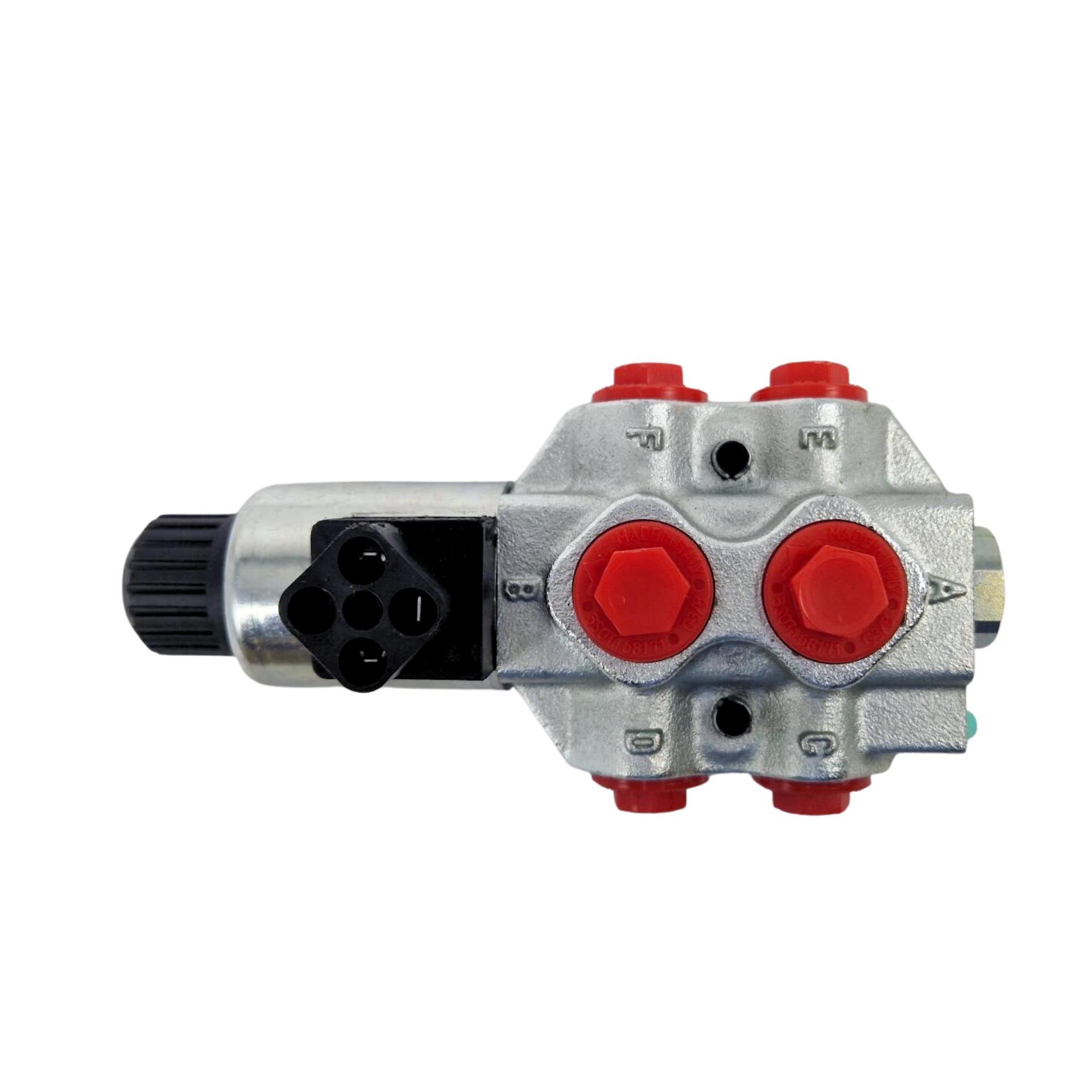 Walvoil, 12V DC, 6 Ways, 3/8" BSP, Open, Galvanized Solenoid Diverter Valve, DFE052/6A18ES-W201-12VDC