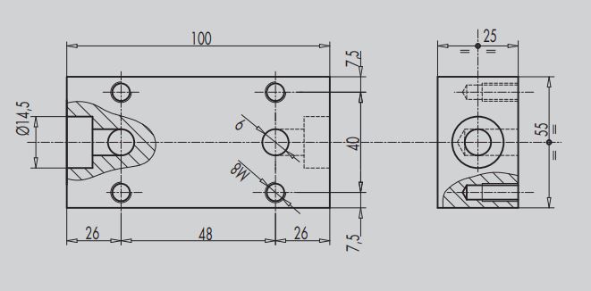 Flange For 3/8" & 1/2" VBCD DE FL / CC