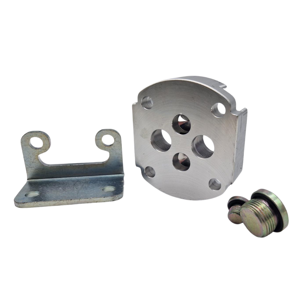 Galtech 2sf Left Right Hand Inlet & Mtg Bracket For Geared Flow Dividers