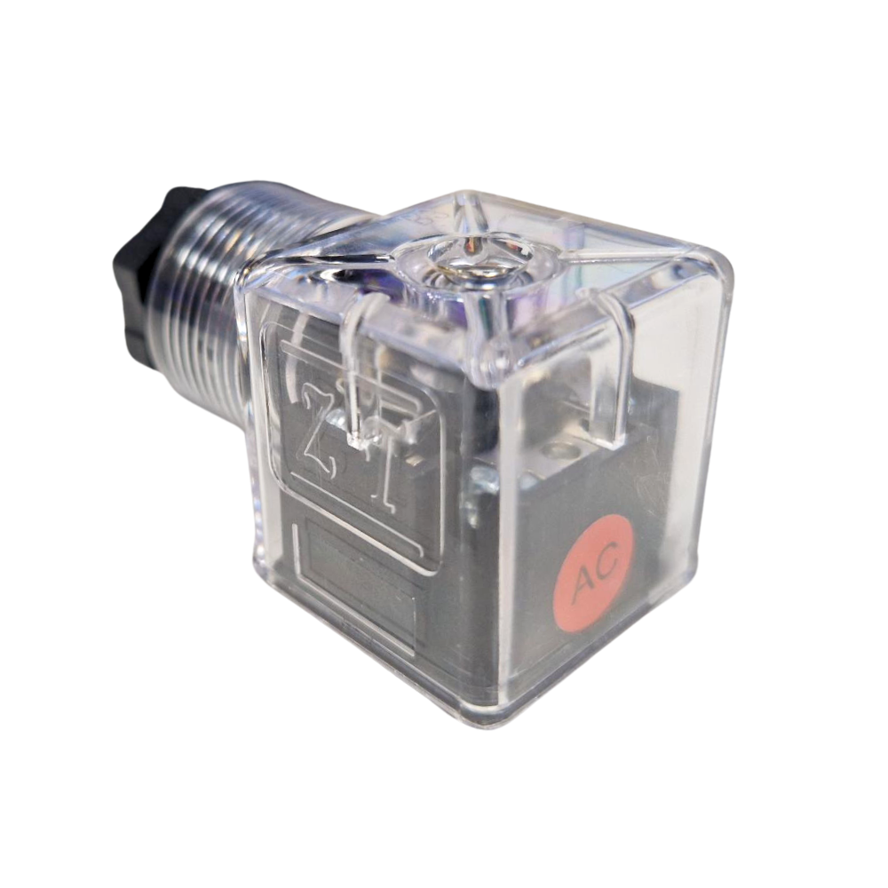 Din 43650 Herschmann Connector AC Rated With Red LED 110V, 240V