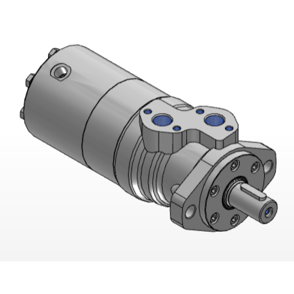 M+S Hydraulic Motor c/w Brake, 250 cc/rev, 25mm straight keyed shaft, 2 bolt mount. with high pressure shaft seal