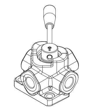 Walvoil, DHZ10/4B, 4 Way 1/2", Closed Centre, Galvanized Manual Rotary Control Diverter Valve