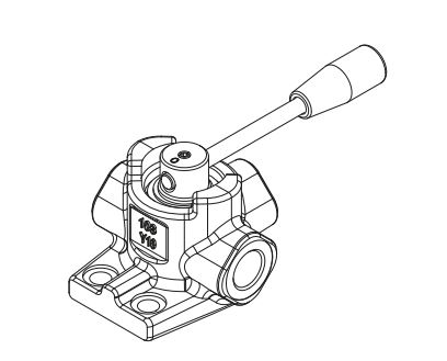 Walvoil, DHZ5/3B, 3 Way 3/8" Closed Centre, Galvanized Manual Rotary Control Diverter Valve