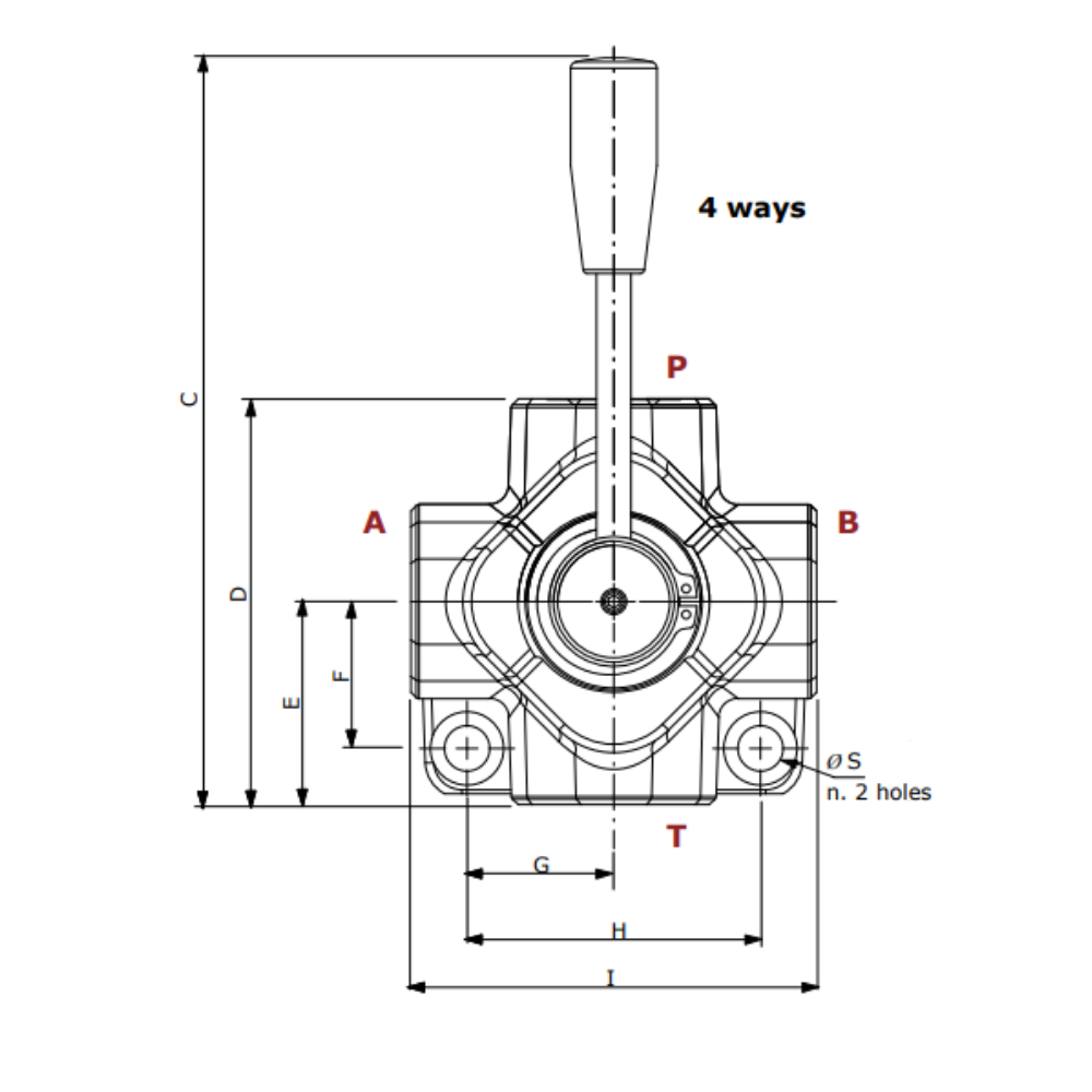 Walvoil, DHZ5/4B, 4 Way, 3/8", Open Centre, Galvanized Control Diverter Valve