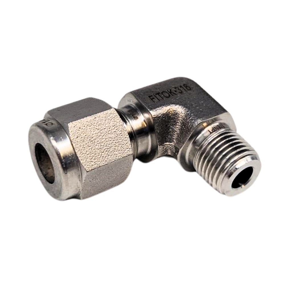 Hydraulic Hose Fitting Elbow 1/4" OD Tube x 1/8" NPT Male