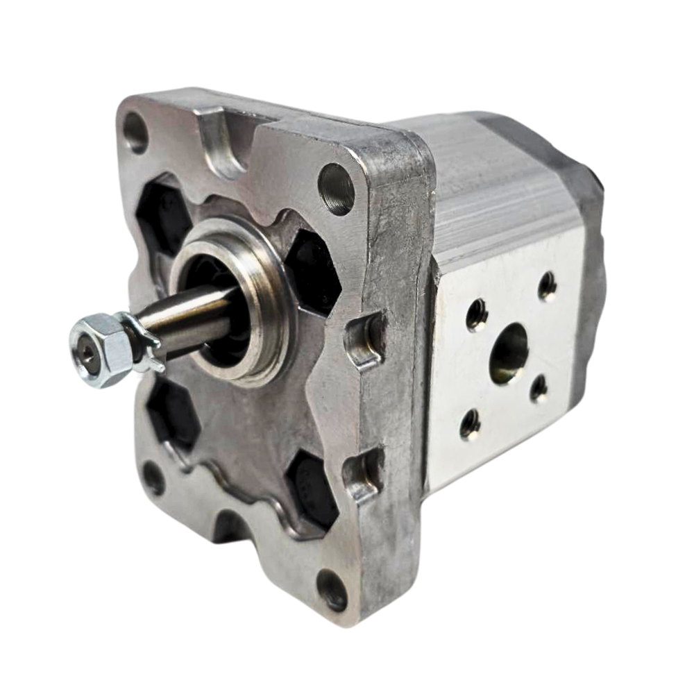 Flowfit Hydraulic Gear Pump, GP1, 1.1CC, Clockwise 30mm Inlet & 30mm SQ Outlet Flanged Ports, 4 Bolt EU Flange