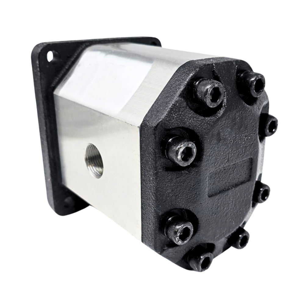 Flowfit Hydraulic Gear Pump, Group 3, Clockwise 25CC, 1" Inlet & 3/4" Outlet BSP Ports, 4 Bolt EU Flange