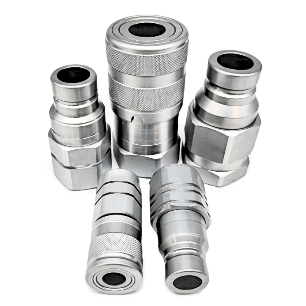 Hydraulic flat face quick release couplings Female 3/8" BSP, DN06, ISO 10, 350 Bar rated, 23 L/min