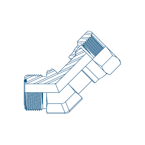 9/16 Orfs M/F 45° Compact Hydraulic Adaptor