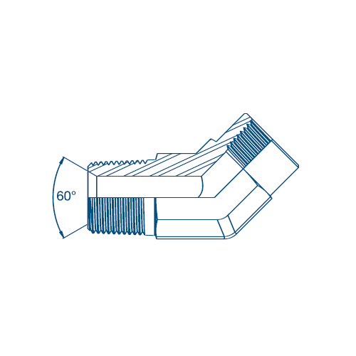 1/4 NPTF M/F Fixed 45° Forged Elbow Hydraulic Adaptor