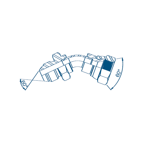 1/4 JIS M/F 135° Swept (BSP Threads) Hydraulic Adaptor