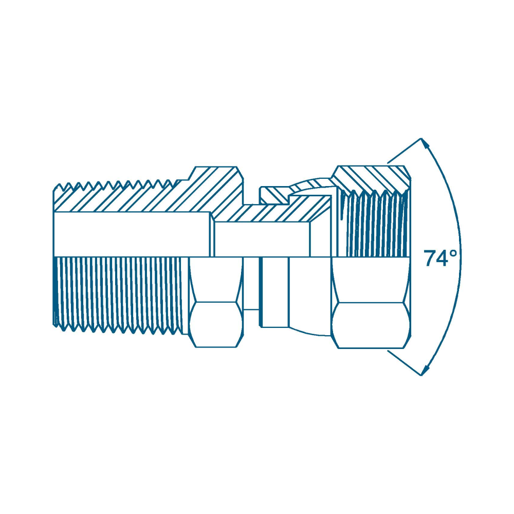 1/4 BSPT 60°CONED x 1/4 BSP M/F Hydraulic Adaptor