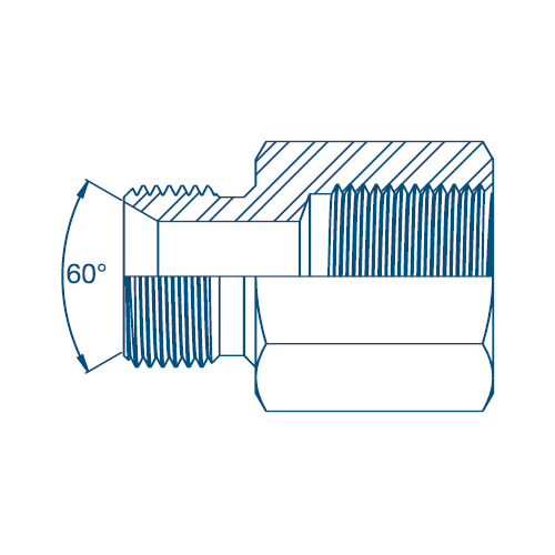 1/4 BSP x 7/16 SAE M/Fix Fem Ext Hydraulic Adaptor