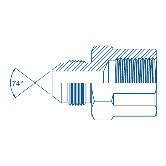 7/16 JIC x 1/8 BSP M/Fix Fem Ext Hydraulic Adaptor