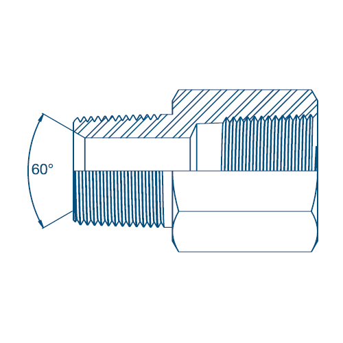 1-1/4 NPTF x 1-1/2 NPTF M/Fix Fem Ext Hydraulic Adaptor